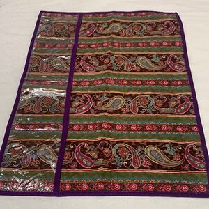 Quilted Bedside Organizer Pockets Hand Crafted Paisley